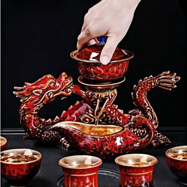 d-29.jpg Handmade Antique Chinese Red Kiln Change Lazy Semi-Automatic Dragon Themed Porcelain Tea Set