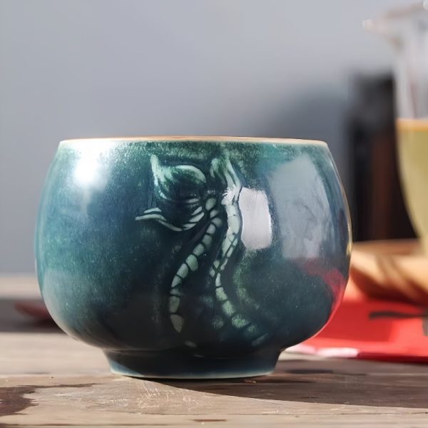 d-3-1.jpg Vintage Dragon Head Pattern Chinese Chawan Kung Fu Tea Ceremony Cup