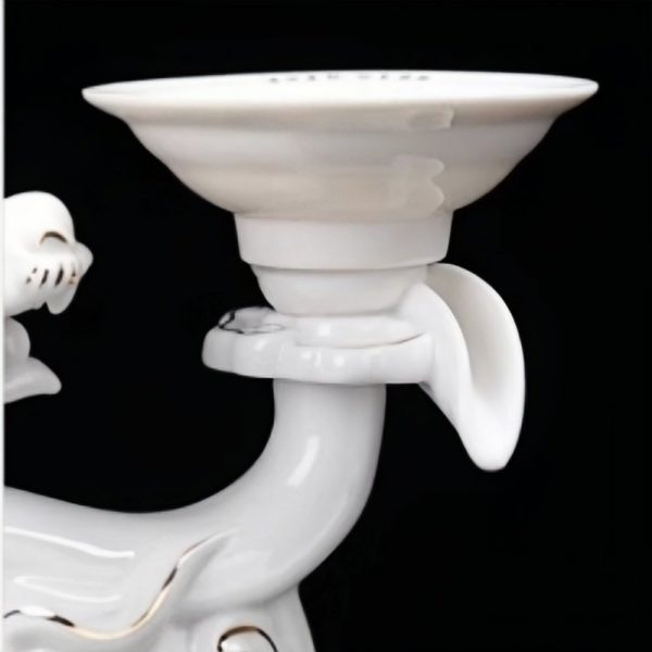 d-31.jpg Graceful Vintage White Lazy Semi-Automatic Chinese Gilded Sculptural Dragon Porcelain Tea Cup Set