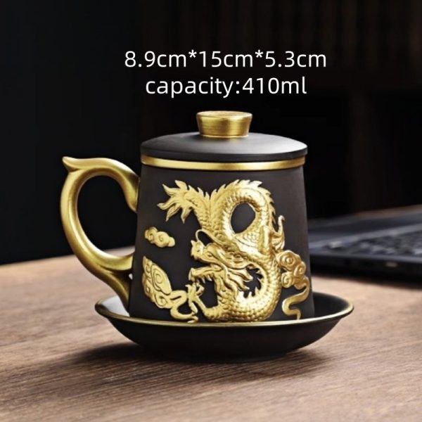 d-6.jpg Delicate Inlaid Gold Auspicious Dragon Purple Clay Tea Cup Mug with Infuser