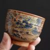 d-8-1.jpg Year of The Dragon Hand Painted Ceramic Tea Cup With Dragon Spraying Water Pattern