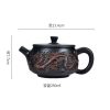 e-25.jpg Rarely Vintage Purple Pottery Gongfu Tea Ceremony Dragon Teapot With Black Dragon And Phoenix Design