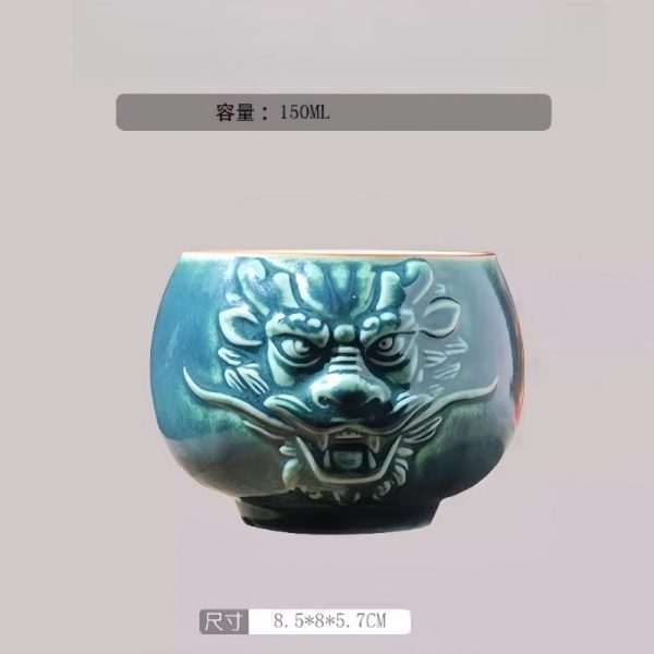 e-3-1.jpg Vintage Dragon Head Pattern Chinese Chawan Kung Fu Tea Ceremony Cup