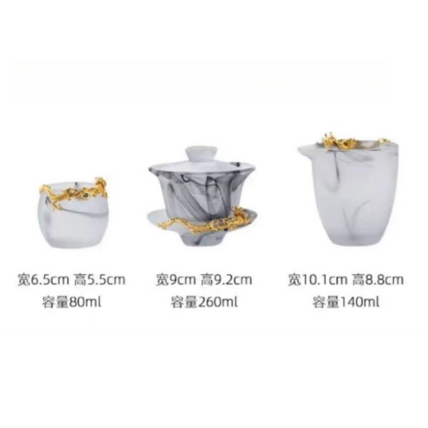 e-39.jpg Luxury Chinese Gongfu Tea Cup Set with Colored Glaze and Gold Dragon Figurine in Ink Painting Style