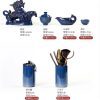 e-40.jpg Traditional Chinese Antique Blue Dragon Phoenix Porcelain Gongfu Tea Set with Lazy Semi-Automatic Design