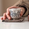 h.jpg Sterling Silver Glaze Porcelain Hand Painted Chinese Dragon Tea Cup
